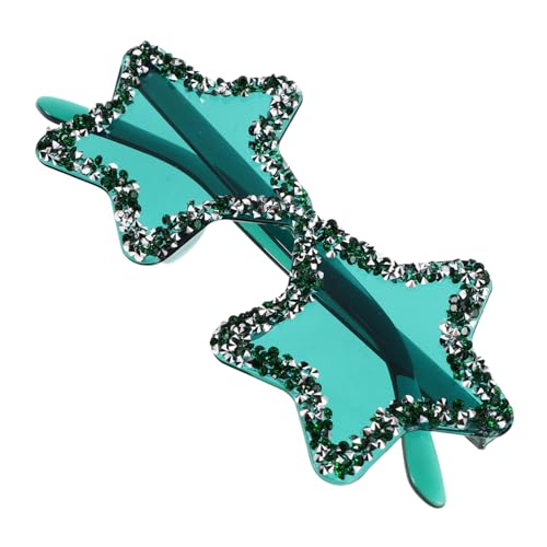 UKCOCO Randlose Strass Sonnenbrille mit Sternform Handverziert Einzigartige Trendige Damenbrille für Party Fotoshooting und Nachtclub Funkelnde Statement Brille von UKCOCO