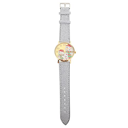 UKCOCO Reloj para Niños Kinder Uhr Mode Schneemann Armbanduhr Sch?ne Lederband Kinder Uhr Dekorative Uhr Studenten Uhr für Kinder Kinder Silber Geschenkuhr von UKCOCO