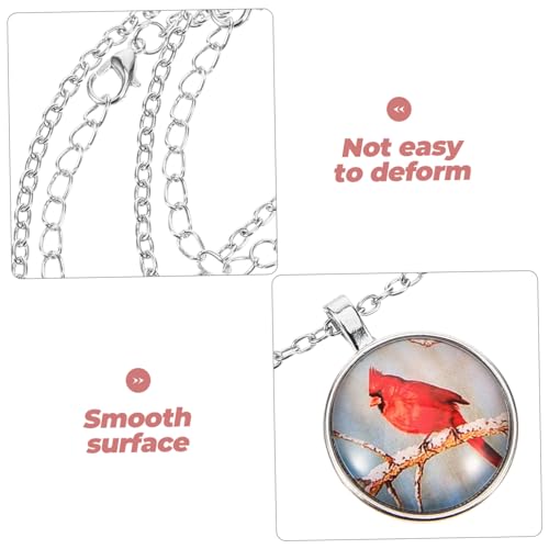 UKCOCO Retro Halskette Damen mit Cardinal Vogel Anhänger Charm Langlebige Legierung Modischer Pullover Schmuck für Frauen Eleganter Look und Attraktiver Stil von UKCOCO