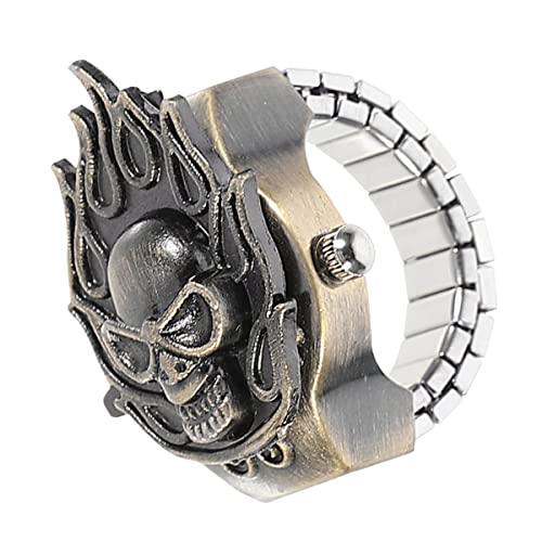 UKCOCO Ring Uhr Mit Diamantring Herrenarmbanduhr Minimalistische Runde Fingerringuhren Damenuhren Männer Sehen Deko Für Männer Goldring Fräulein Zinklegierung Mode Vintage-Ring von UKCOCO