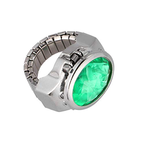 UKCOCO Damenringe Fingeruhr Vintage Fingerringuhren Flip Cover Uhr Ringe Für M?nner Elastische Unisex Quarz Fingeruhr Für M?nner Ring Ring Geschenk Für Frauen von UKCOCO