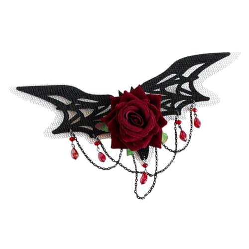 UKCOCO Rosen-haarspangen Mit Quastenfledermaus-design Für Frauen Valentine-party-haarschmuck Kreative Foto-requisiten Stilvolle Haar-accessoires Für Partys Und Besondere Anlässe von UKCOCO