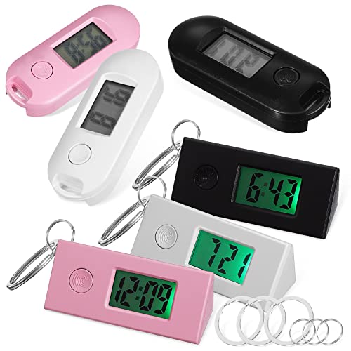 UKCOCO Schlüsselringe Schwesternuhr Schlüsselanhänger Taschenuhr, Tragbare Digitale Kleine Uhr für Kinder 6St Taschenuhr Herren Schlüsselring von UKCOCO