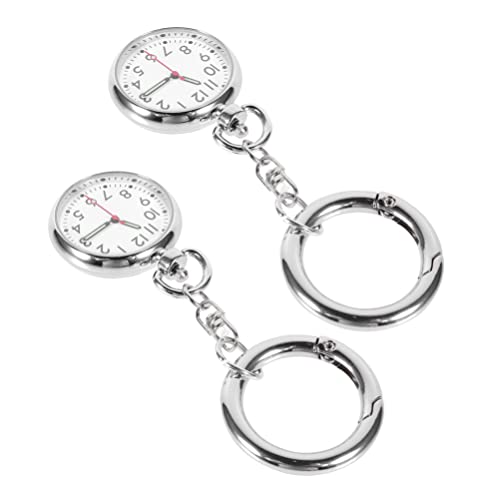 UKCOCO Schlüsselhalter 2 Stücke Uhr Schlüsselanh?nger Taschenuhr H?ngeuhr Schwesternuhr Pflegeuhr Schlüsselbund Fob Uhr Quarzuhr Tasche Anh?nger für Pflege Arzt Student von UKCOCO