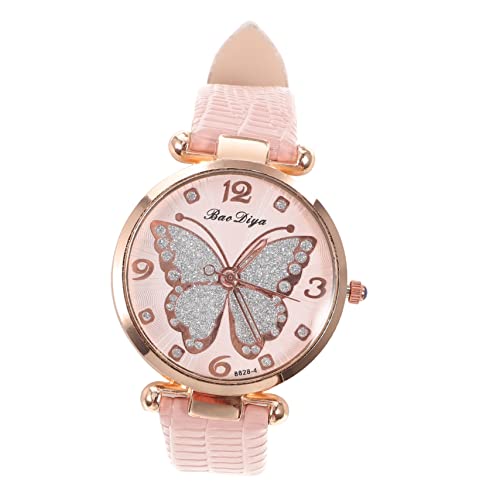 UKCOCO Schmetterling Damen Uhr Schmetterlingsuhren Für Damen Armbanduhr Für Damen Schmetterlinge Sehen Dekoration Frauen Beobachten Uhrenornament Elegante Uhr Lederriemen Pu Mode Fräulein von UKCOCO