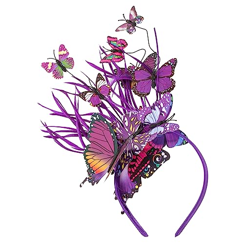 UKCOCO Schmetterling Haarreif Damen Butterfly Fascinator Kopfband Party Haaraccessoire Leicht Elegant Femininer Kopfschmuck für Festliche Anlässe und Alltag von UKCOCO