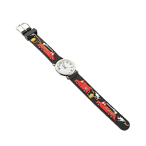UKCOCO Schüleruhr Kinderuhr Mit Feuerwehrauto-Design Silikonarmband Und Bequemer Passform von UKCOCO