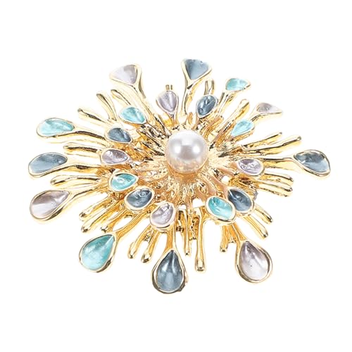 UKCOCO Sonnenblumen Brosche mit Perlen und Strass Große Schwere Blumen Anstecknadel Vielseitige Corsage für Damen Schal und Pullover Dekoration Hochwertiges Schmuck Accessoire von UKCOCO