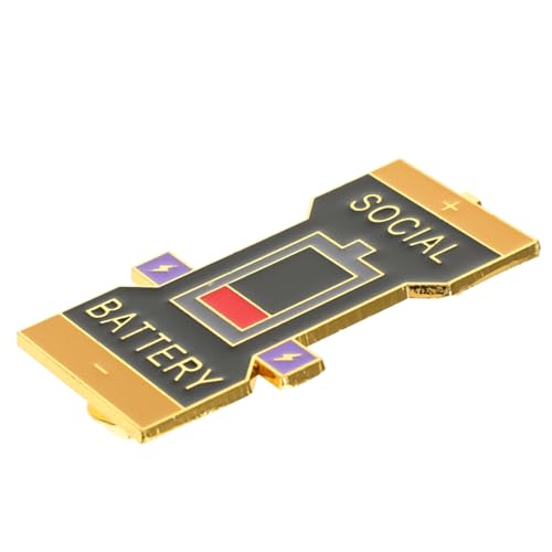 UKCOCO Soziale Batterie Symbol Brosche für Frauen Lustige Anstecknadel Hochwertigem Legierungs Material für Kleidung Schals Hüte Perfektes für Freunde von UKCOCO