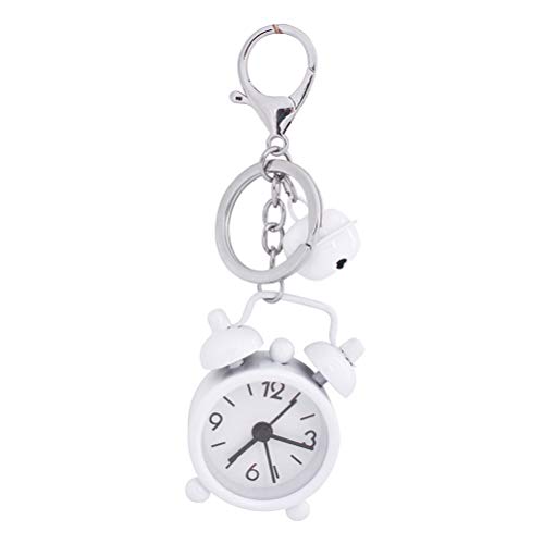 UKCOCO Stilvolle Uhr 1PC Mini Clock Keychain Wecker Keyring Kreative Schlüsselhalter Tasche Anhänger Geschenk Schlüsselanhänger für Studenten Weiß von UKCOCO