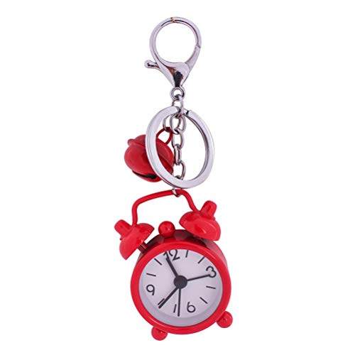 UKCOCO Stilvolle Uhr 1PC Mini Clock Keychain Wecker Keyring Kreative Schlüsselhalter Tasche Anhänger Geschenkschlüsselkette für Studenten Rot von UKCOCO