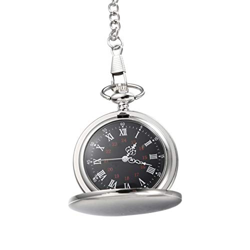 UKCOCO Taschenuhr Two-Quartz Glattes Design Silber von UKCOCO