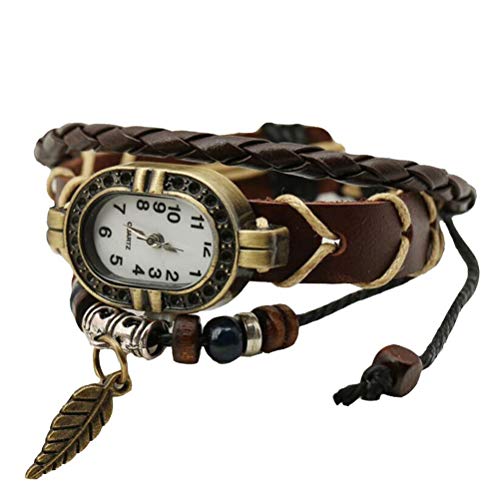 UKCOCO Stilvolle Uhr 1Pc Vintage Männer Frauen Uhr Leder Quarzuhr Stilvolle Armbänder Uhr von UKCOCO