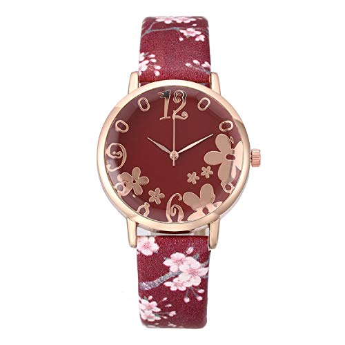 UKCOCO Stilvolle Uhr 1pg Elegante Pflaumenblüte Muster Armbanduhr Modeuhr Armbanduhr Armband Dekor von UKCOCO