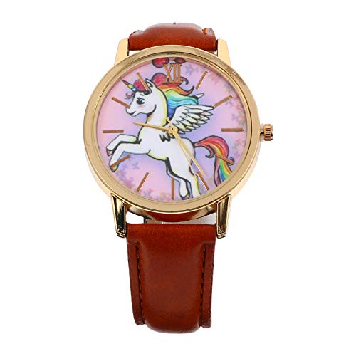 UKCOCO Stilvolle Uhr Farbe Pegasus Einhorn Cartoon Quarzuhr Modische Kinderarmbanduhr von UKCOCO