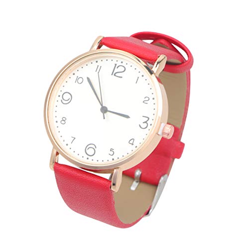 UKCOCO Einfaches Uhrenleder Einfache Uhr Damen Leder Frauen-Armband-dekor Kostümuhren Für Damen Armbanduhr Damen Geschenke in Loser Schüttung Für Frauen Clip-Uhr Revers Anhänger Fräulein von UKCOCO