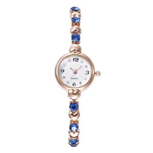 UKCOCO Stilvolle Uhr Mode All- Match- Uhren Einfache Armbanduhr Stilvolle Quarzuhr Geburtstagsgeschenk für Frauen (blau) von UKCOCO