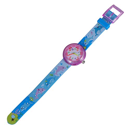UKCOCO Stilvolle Uhr Schöne Cartoon Uhr Silikon Kleine Frische Uhr Freizeit Zeiger Armbanduhr Kreativer Druck Armbanduhr Für Mädchen Studenten Kinder Delphin Stil von UKCOCO