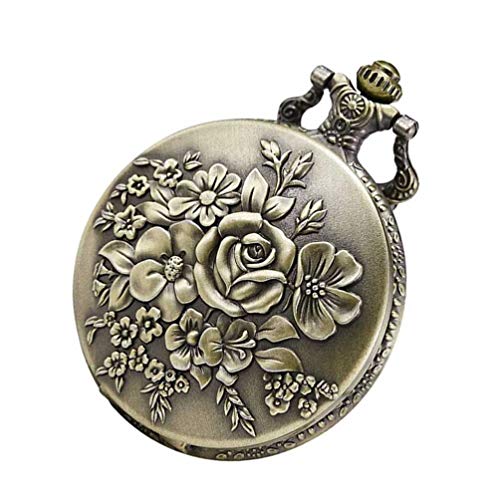 UKCOCO Rosen Taschenuhr Arzt Taschenuhren Bronzefarbene Steampunk-taschenuhr Taschenuhr Mit Kette Rosafarbene Vintage-taschenuhr T-taschenuhr Legierung Quarzuhren Muschelschale Kleidung von UKCOCO