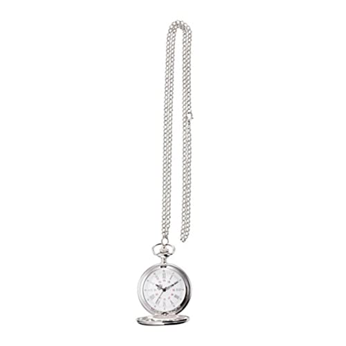 UKCOCO Taschenuhren Für Herren Taschenuhr Aus Edelstahl Klassisch Glatte Taschenuhr Silberne Taschenuhr Halskette Mit Taschenuhr Mann Feine Kette Glänzend Bronzene Taschenuhr von UKCOCO