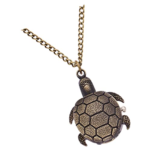 UKCOCO 1stück Vintage Taschenuhr Schildkrötenform Klassische Quarz-taschenuhr Mit Kette Kreative Geschenkidee Für Damen Und Herren Präzise Zeitmessung Lange Lebensdauer von UKCOCO