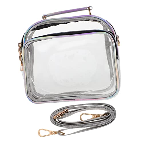 UKCOCO Transparente PVC Umhängetasche Damen Crossbody Bag Klar Vielseitig Großer Stauraum Modisch Multifunktional Geeignet für Alltag Stadionveranstaltungen und Freizeit von UKCOCO