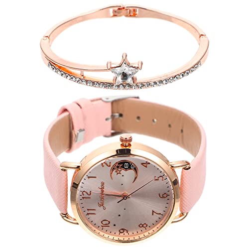 UKCOCO Frauenmode Monduhr Schmuck Digitaluhren Für Damen Uhr Armband: Quarz-Armbanduhr Mit Strassarmband Für Damen Dekoration Ansehen Geschenke Frauenmode Quarzuhr von UKCOCO