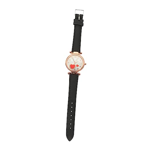 UKCOCO Anschauen Damen Armbanduhr Damenuhr in Herzform Uhr Damen Geschenk Uhrarmbanddekor Weibliche Armbanduhr Roségoldene Herzuhr Schwarze Uhr Zubehör Mädchen Rostfreier Stahl Anmut von UKCOCO