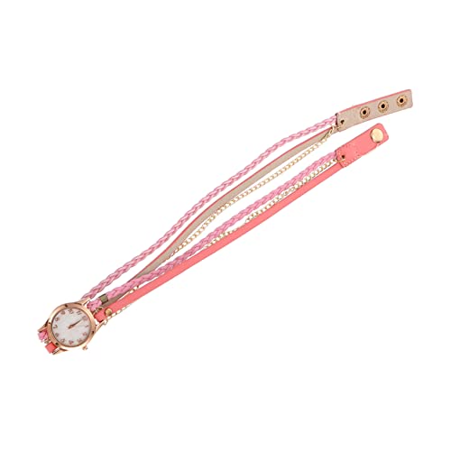 UKCOCO Armbanduhr Mit Aufzug Uhrenarmbänder Für Damen Armband Für Frauen Uhrenarmbänder Aus Leder Für Herren Business-Uhr Uhren Für Männer Vintage- Pu-Leder Weben Fräulein Damenuhr von UKCOCO