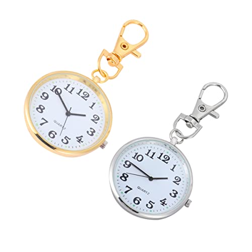 UKCOCO 2st Anhänger Ansehen Uhr Schlüsselbund Moderne Tasche Personalisierte Taschenuhr Medizinische Uhr Schlüsselanhänger Taschenuhr Hängende Uhr Altmodisch Krankenschwester Antiquität von UKCOCO