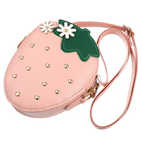 UKCOCO Erdbeerförmige Kleine Umhängetasche Für Mädchen Münztasche Mit Verstellbarem Riemen Einfache Brieftasche Für Reisen Und Einkaufen von UKCOCO