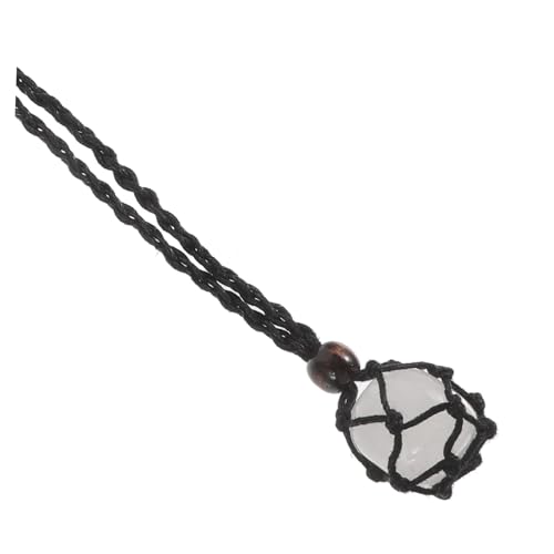 UKCOCO Verstellbare Kristallstein Halskette mit Geflochtenem Seil Anhänger für Frauen und Männer Langlebiger Natürlicher Edelstein Schmuck Pulloverkette Geschenkidee von UKCOCO