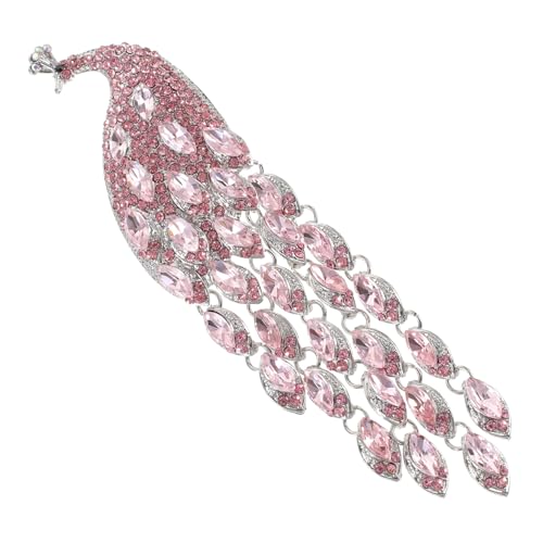 UKCOCO Vintage Pfau Brosche mit Strassbesatz Große Dekorative Anstecknadel für Damenkleidung Glitzernde Schmuckbrosche Modisches Accessoire für Pullover Schals und Festliche Anlässe von UKCOCO