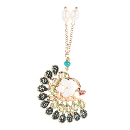 UKCOCO Vintage Pfauenbrosche mit Quasten Anstecknadel für Kleidung Hut Schal Tasche Langlebige Stabile Tierbrosche Accessoire Fester Halt Verrutschen von UKCOCO