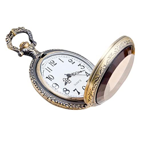 UKCOCO Betrachten Anschauen Vintage Watch Pocket Watch Quarz Taschenuhr Tragbare Uhr mit Kette Taschenuhr Digitale Herrenuhren von UKCOCO