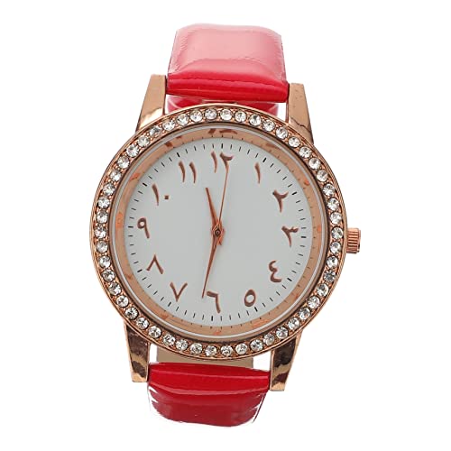 UKCOCO Watch Diamond Armband Für Geschenke Strass Armband Für Bling Watch Dimond Watch Armbanduhren Damenuhren Schmücken Gewöhnliches Glas Spiegel Frau Roter Quarz von UKCOCO