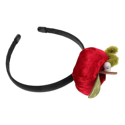 UKCOCO Weihnachtsstirnband Mit Apfel Süßes Samtiges Haaraccessoire Für Frauen Festliche Kopfbedeckung Für Feiertagsfeiern Neuartige Apfelkostüme von UKCOCO