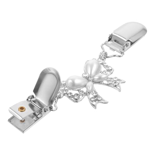 UKCOCO Weißer Cardigan Clip mit Schleifen Design Leichter Schal und Pulloververschluss Kleine Klammer für Damenkleidung Einfach Anzubringender Strickjacken Broschenclip von UKCOCO