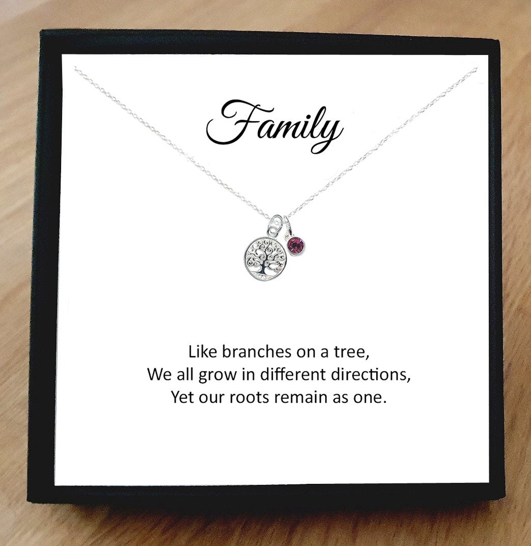 Baum Des Lebens Geburtsstein Halskette 925 Sterling Silber, Personalisierte Familien Schmuck Geschenk Für Frauen von UKCharmedJewellery