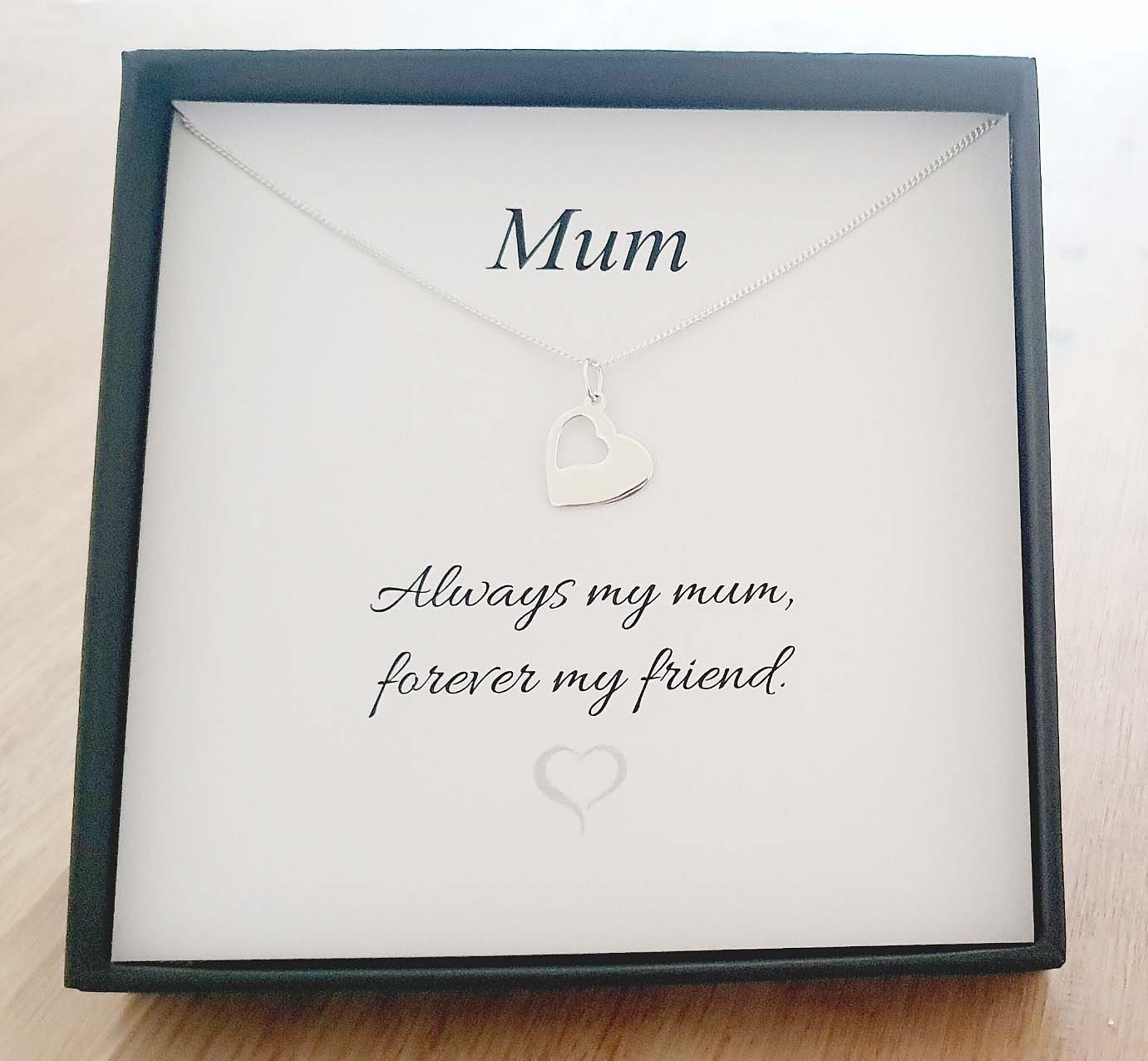 Mum Cut Out Herz Halskette 925 Sterling Silber, Personalisiertes Geschenk Für Frauen von UKCharmedJewellery