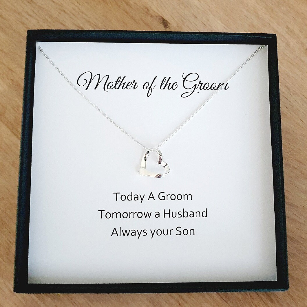 Mutter Des Bräutigams Herz Band Halskette 925 Sterling Silber, Personalisierte Schmuck Geschenk Für Frauen von UKCharmedJewellery
