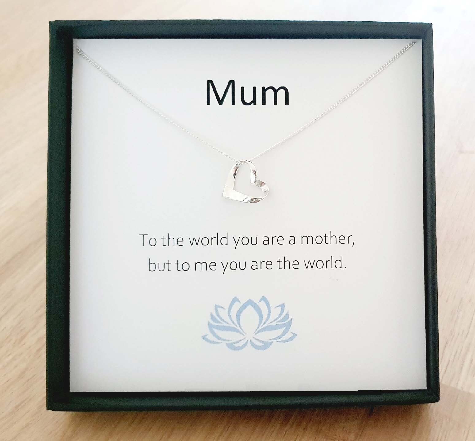 Mutterband Herz Halskette 925 Sterling Silber, Personalisiertes Geschenk Für Frauen von UKCharmedJewellery