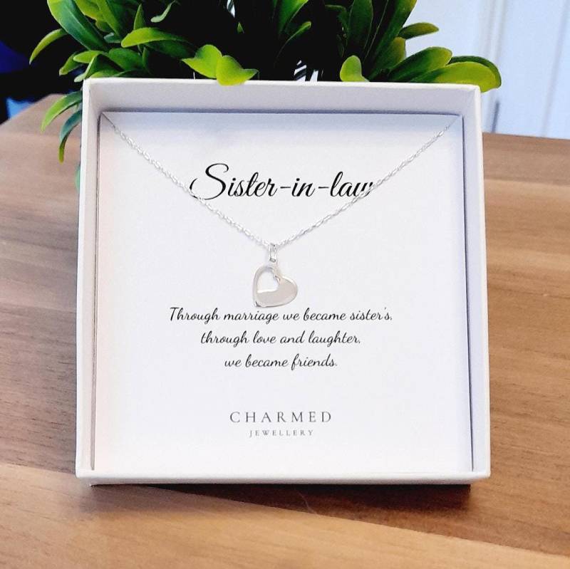sterling Silber Cut Out Herz Halskette - Schwägerin Geschenk von UKCharmedJewellery