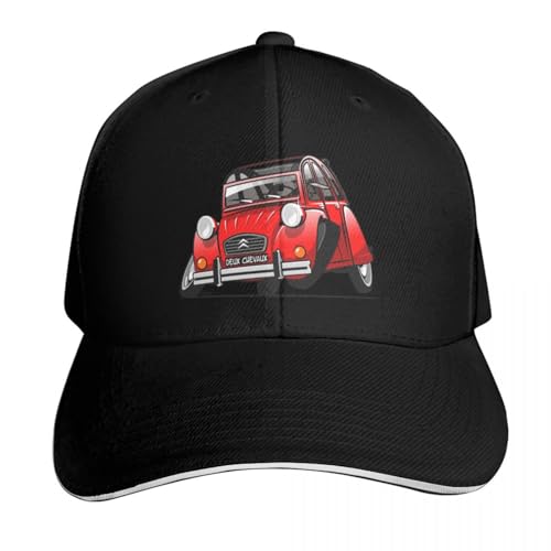 UKHQFED Baseballmützen mit verschiedenen Mustern 2CV Karikatur rot Hard Hut Mode Strand Spaß Hüte Militär Kappe Mann Mädchen Personalisiertes Geschenk von UKHQFED