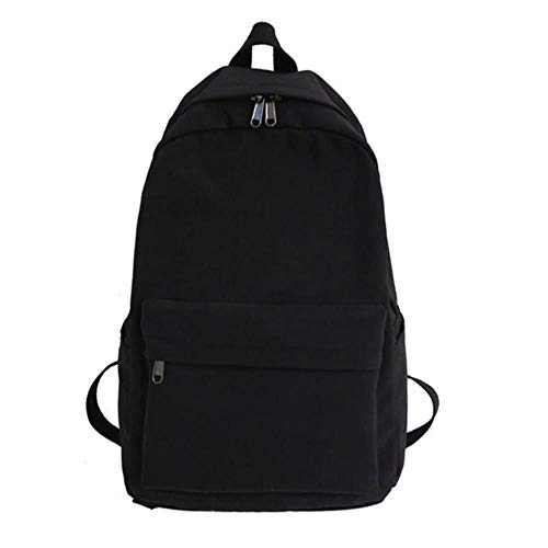 Rucksack Frauen Rucksack Solid Color Frauen-Schulter-Beutel-Art- Und Schultasche Für Jugendliche, Kinder Rucksäcke,Schwarz,44Cmx28Cmx13Cm von UKKD