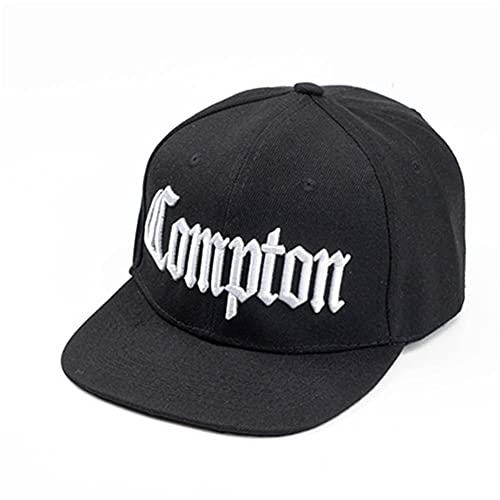 Baseball Cap Stickerei Baseballmütze Hip Hop Snapback Caps Flache Mode Sport Hut Für Unisex Einstellbare Papa Hüte-Black Compton von UKKO