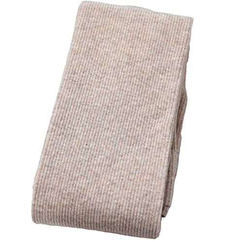 UKKO Samtstrumpfhose Herbst Dicke Warme Strumpfhose Winter Frauen Gestrickt Riped Helle Farbe Strumpfhosen-Beige,Full Foot von UKKO