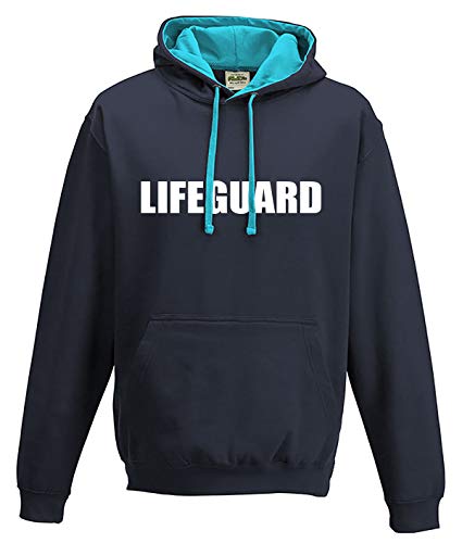 Lifeguard Bondi Kapuzenpullover mit Kontrastmuster, Marineblau Gr. XL, Marineblau/Surf Kontrast Lifeguard Bondi Kapuzenpullover mit Kontrastmuster, Marineblau Gr. XL, Marineblau/Surf Kontrast von UKPrintwear