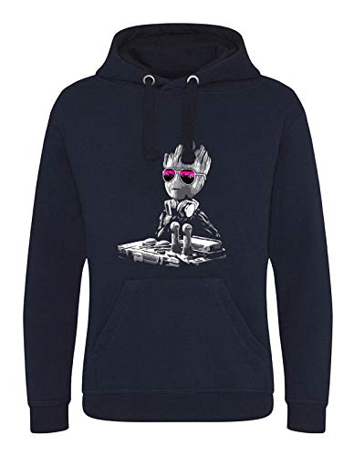 UK Printwear DJ Baby Groot Unisex Siebdruck Hoodie, marineblau, M UK Printwear DJ Baby Groot Unisex Siebdruck Hoodie, marineblau, M von UKPrintwear