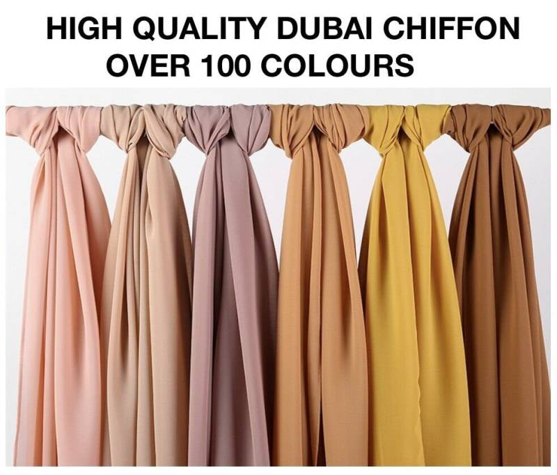 Chiffon Tuch Hijab Weicher Hochwertiger Sarong Schal Maxi Schlicht Wrap Georgette von UKSCARVESLONDON